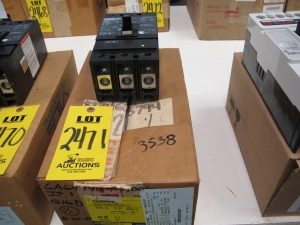 BREAKER, CIRCUIT TYPE, THERMAL MAGNETIC KIND, CURRENT LIMITING OTHER, 150 AMP RATING, 600 VOLT RATING, 3 POLE. PART # KIP36150 (W-44) LOADING & HANDLING FEE $5-